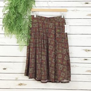 LulaRoe Madison Skirt orange navy tan new size 2X new